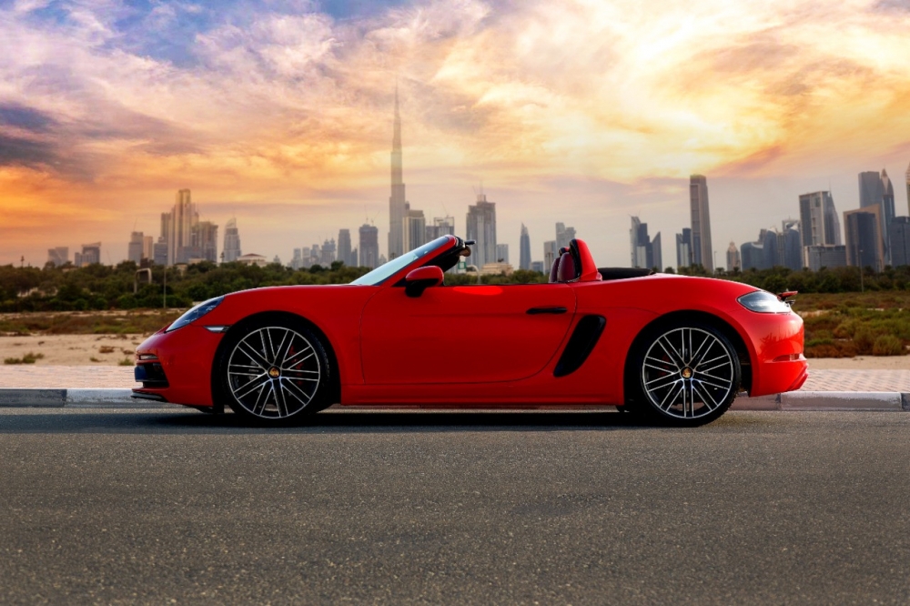 Red Porsche 718 Boxster GTS 2021