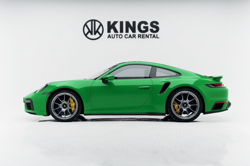 Green Porsche 911 Turbo S 2021