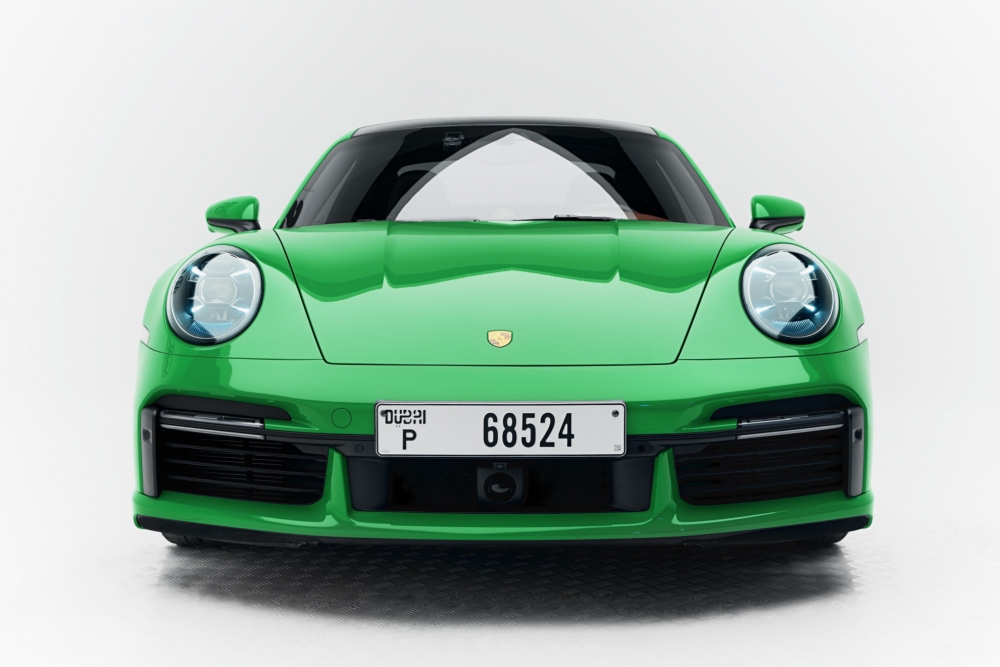 Green Porsche 911 Turbo S 2021