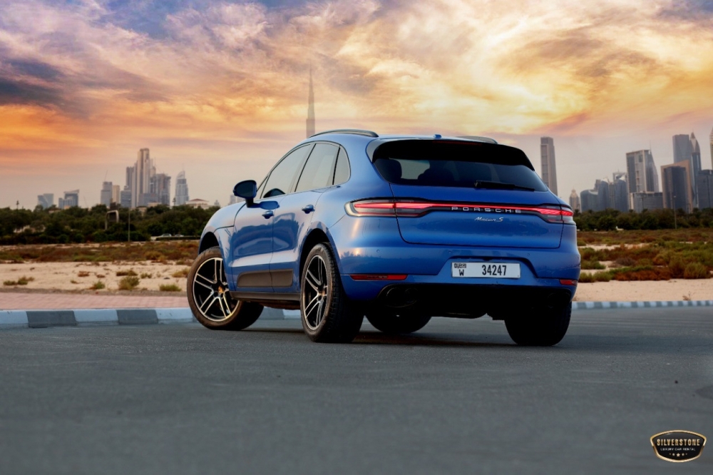 Blue Porsche Macan S 2021