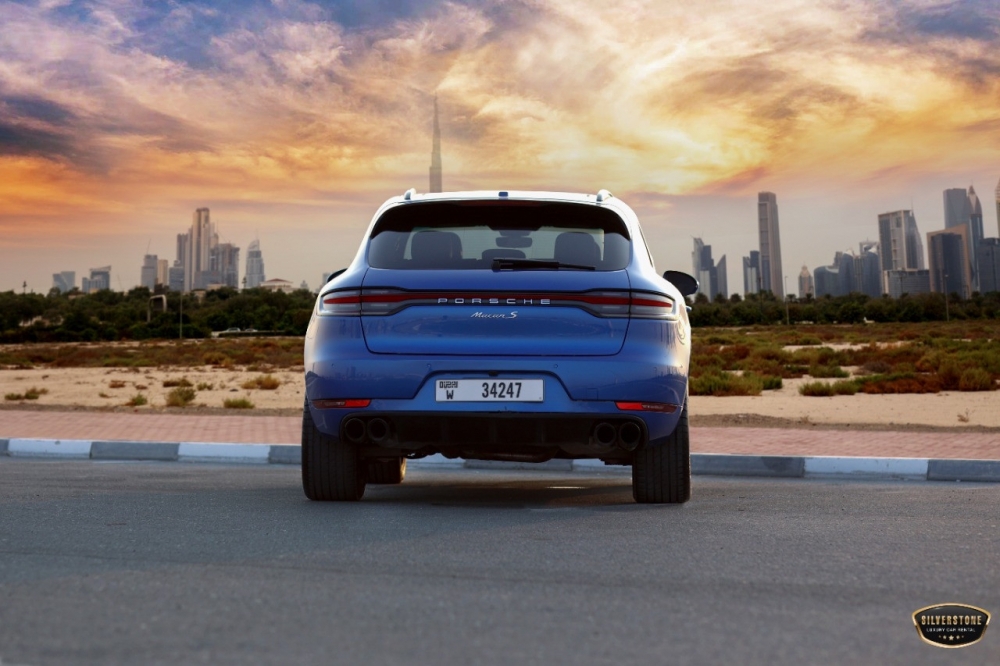 Blue Porsche Macan S 2021