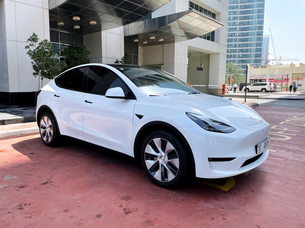 blanc Tesla Modèle Y longue portée 2022