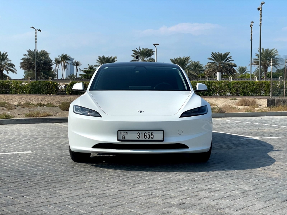 wit Tesla Model 3 Standaard Plus 2024