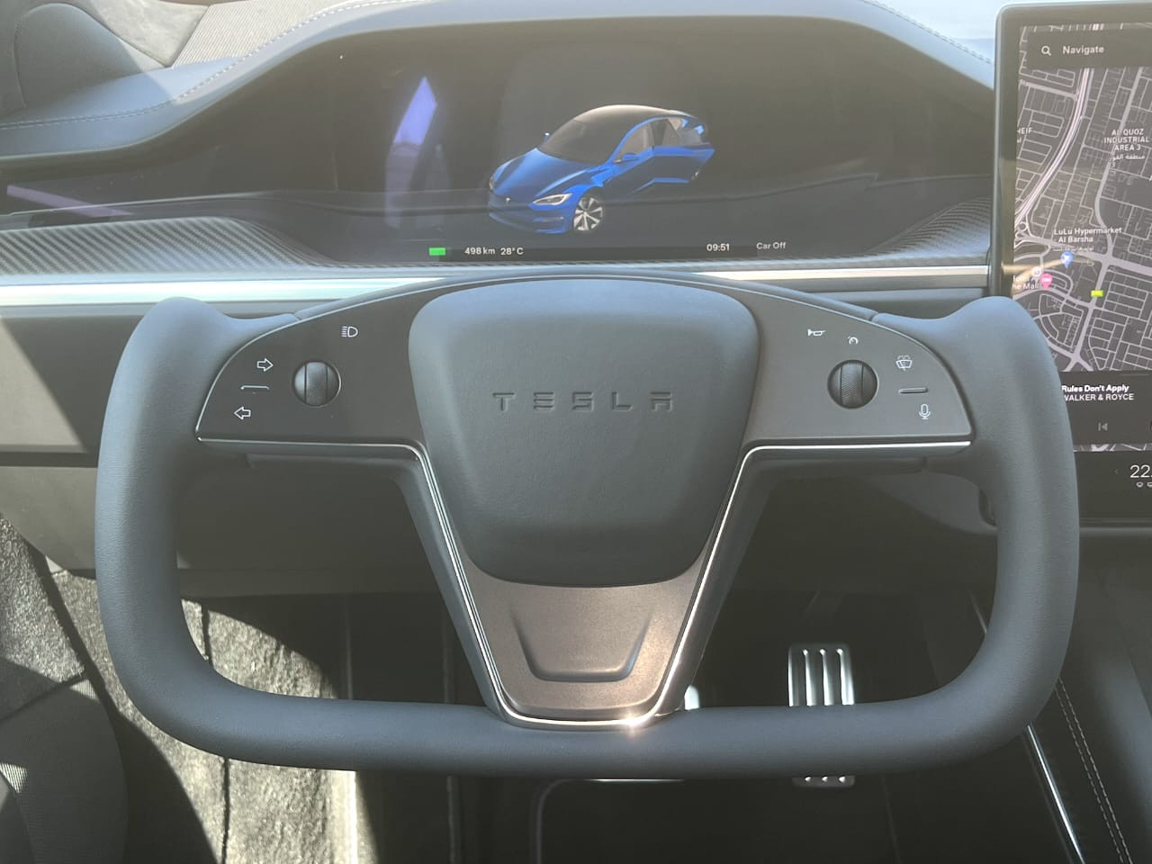 Blauw Tesla Model S Plaid 2023