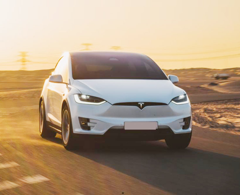 blanc Tesla Modèle X 2018