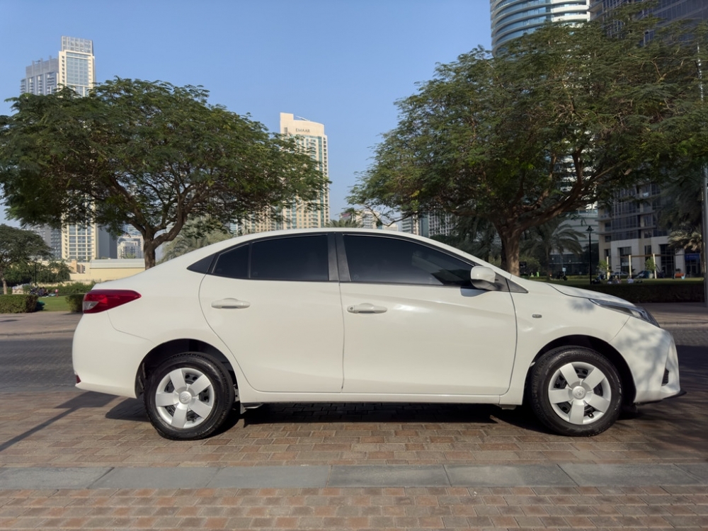 White Toyota Yaris Sedan 2022