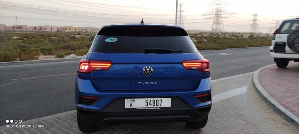 Blue Volkswagen T-Roc 2021