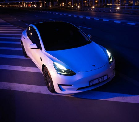 Huur Tesla Model 3 Prestaties 2023 in Dubai