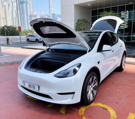 Location Tesla Modèle Y longue portée 2022 dans Abu Dhabi
