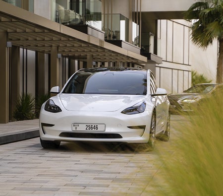 Alquilar Tesla Modelo 3 de largo alcance 2021 en Dubai