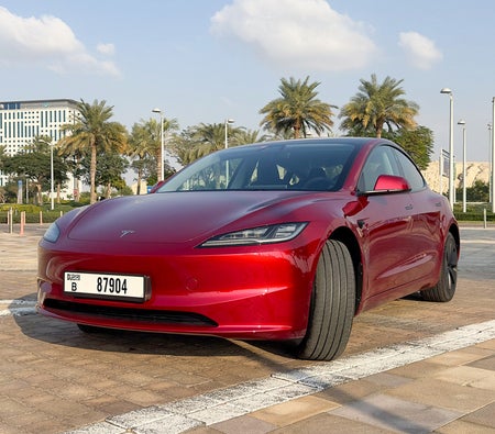Miete Tesla Modell 3 mit großer Reichweite 2024 in Dubai