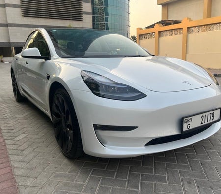 Miete Tesla Leistung des Modells 3 2022 in Dubai