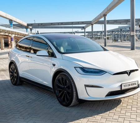 Rent Tesla Model X Plaid 2023 in Abu Dhabi
