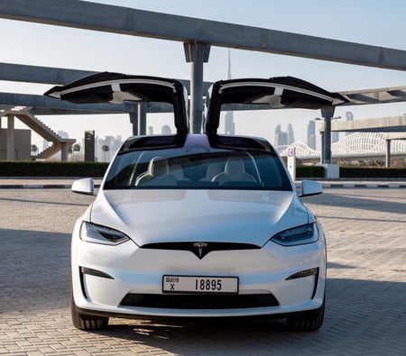 Miete Tesla Modell X Plaid 2023 in Abu Dhabi
