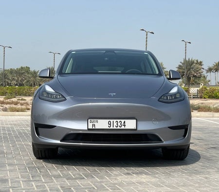 Miete Tesla Modell Y mit großer Reichweite 2023 in Dubai