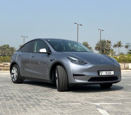 Miete Tesla Modell Y mit großer Reichweite 2023 in Dubai