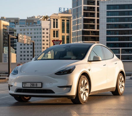 Alquilar Tesla Modelo Y de largo alcance 2023 en Dubai