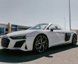 White Audi R8 Spyder 2022 for rent in Dubai 1