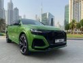 Green Audi RS Q8  2021 for rent in Dubai 1