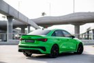 Green Audi RS3 2022 for rent in Dubai 2