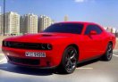 Red Dodge Challenger V8 2018 for rent in Dubai 3