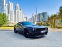 Black Dodge Challenger V6 2019 for rent in Dubai 1