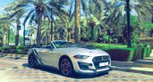 Silver Ford Mustang Shelby GT Convertible V6 2020 for rent in Ras Al Khaimah 1