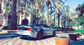Silver Ford Mustang Shelby GT Convertible V6 2020 for rent in Ras Al Khaimah 3