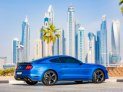 Blue Ford Mustang EcoBoost Coupe V4 2018 for rent in Ras Al Khaimah 4