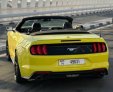 Yellow Ford Mustang EcoBoost Convertible V4 2019 for rent in Dubai 5