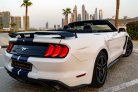 White Ford Mustang EcoBoost Convertible V4 2019 for rent in Dubai 5