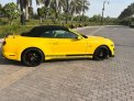 Yellow Ford Mustang EcoBoost Convertible V4 2019 for rent in Dubai 11