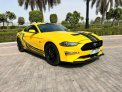 Yellow Ford Mustang GT Coupe V8 2019 for rent in Dubai 1