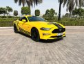 Yellow Ford Mustang GT Coupe V8 2019 for rent in Dubai 2