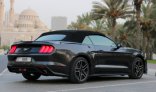 Black Ford Mustang EcoBoost Convertible V4 2019 for rent in Ajman 6