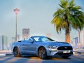 Zilver Ford Mustang EcoBoost Convertible V4 2020 for rent in Dubai 5