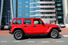 Red Jeep Wrangler Unlimited Sahara Edition 2019 for rent in Dubai 2