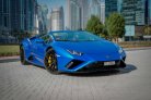 Blue Lamborghini Huracan Evo Spyder 2022 for rent in Dubai 1