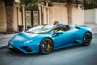 Mavi Lamborghini Huracan Evo Spyder 2021 for rent in Dubai 1