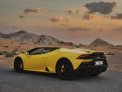 Yellow Lamborghini Huracan Evo Spyder 2021 for rent in Dubai 7