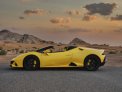 Yellow Lamborghini Huracan Evo Spyder 2021 for rent in Dubai 6