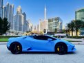 Saffierblauw Lamborghini Huracan Evo Spyder 2022 for rent in Dubai 2