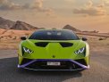 Light Green Lamborghini Huracan STO 2022 for rent in Abu Dhabi 3