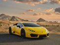 Yellow Lamborghini Huracan 2018 for rent in Abu Dhabi 1