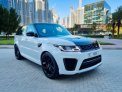 White Land Rover Range Rover Sport SVR 2020 for rent in Abu Dhabi 1