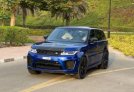 Blauw Landrover Range Rover Sport SVR 2020 for rent in Dubai 7