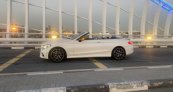 White Mercedes Benz C300 Convertible 2019 for rent in Dubai 3