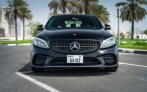 Black Mercedes Benz C300 2019 for rent in Dubai 12