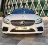 White Mercedes Benz C300 2020 for rent in Dubai 2