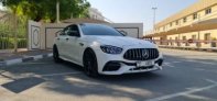White Mercedes Benz AMG E350 2021 for rent in Dubai 2